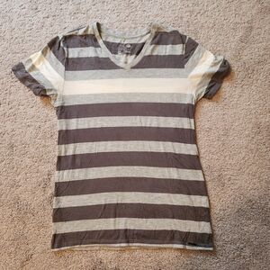 Set Of 2 PacSun Mens Small Grey Striped T Shirts